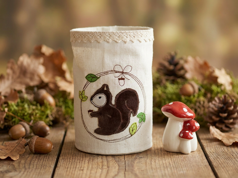 Waldtiere Herbst Set - doodle Stickdatei